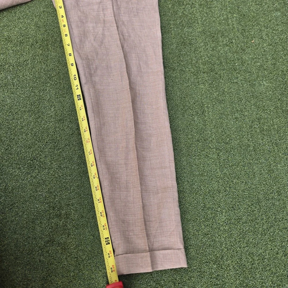 Zara Basic Pants Women's Size 2 Khaki/tan 100% Linen